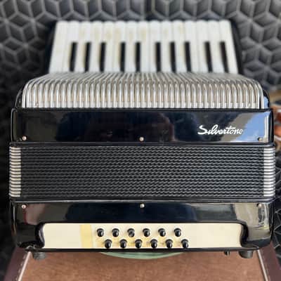 Silvertone Piano Accordion with case and strap- Must go! Plays good. Ships fast! image 19