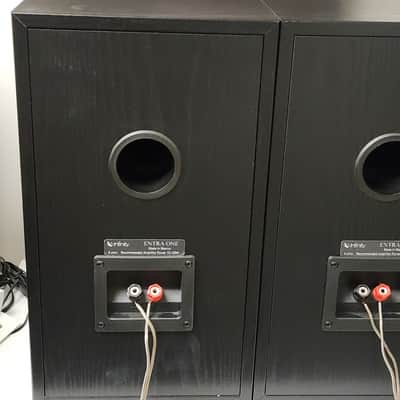 Infinity Entra One Bookshelf Speakers Pair Missing Covers 15"H x 8.5"W x 9.5D image 5