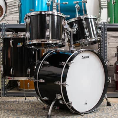 1980s Ludwig "Big Beat" Black Cortex Drum Kit image 1
