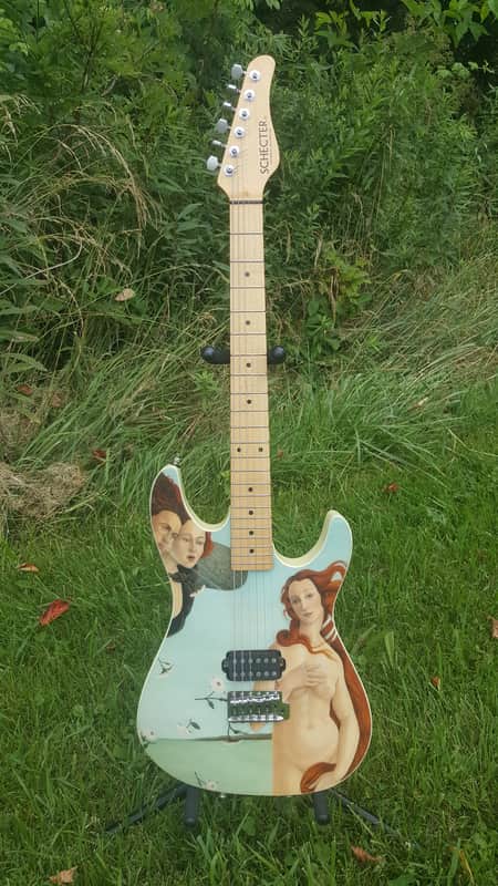 Schecter 1997 NAMM CUSTOM SHOP MODEL. MASTERWORKS BIRTH OF VENUS 1997 Hand Painted image 1