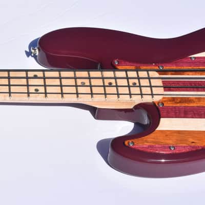 Ankh Instruments Left Hand, 4 string, Jazz Bass, Woodie, 2022, Midnight Wine image 1