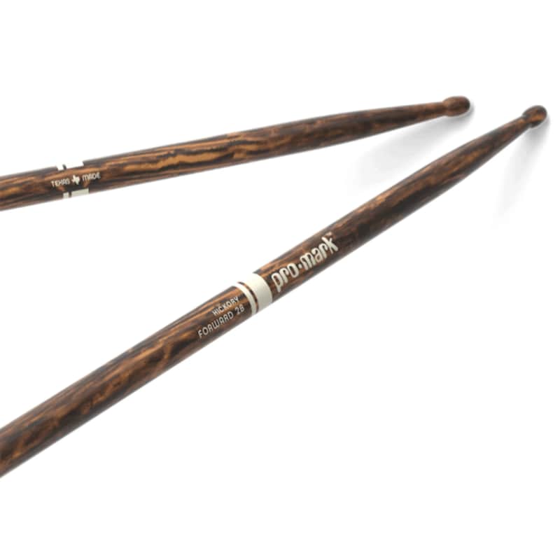 Promark Classic Forward 2B FireGrain Hickory Oval Wood Tip Drumsticks image 1