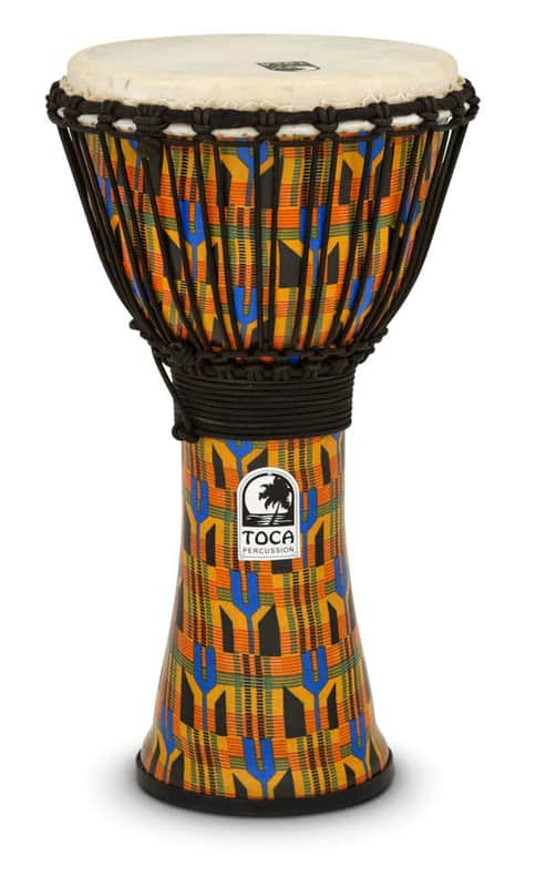 Toca Freestyle Rope Tuned 10" Djembe, Kente Cloth image 1