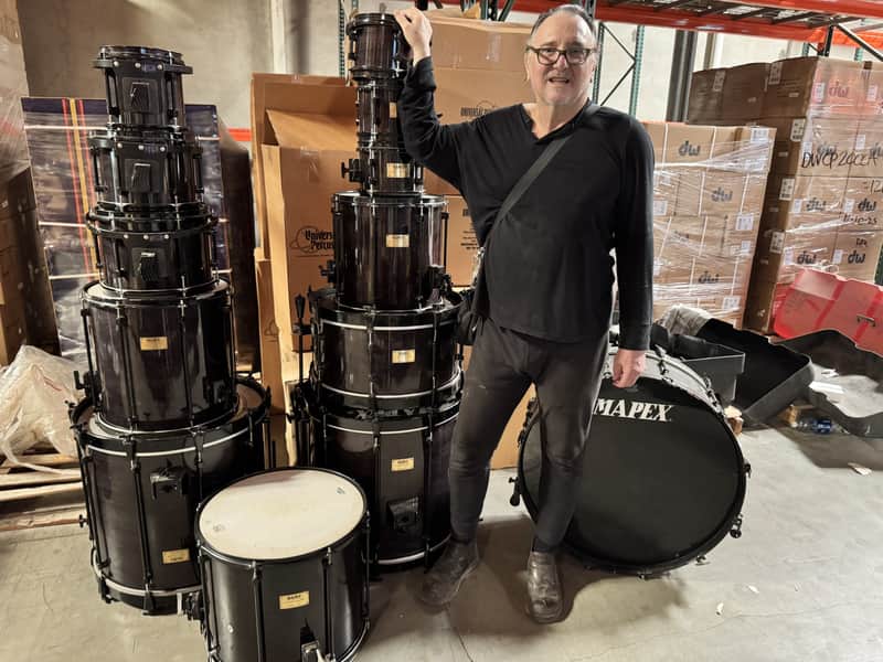 Terry Bozzio's -1990s Custom Made Mapex U.S. Maple 13-Piece Kit - Transparent Black Lacquer image 1