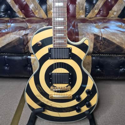 Zakk Wylde Les Paul Custom Bullseye Signed 50th Anniversary Black Sabbath Electric Guitar by Gibson Epiphone image 7