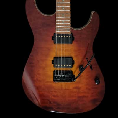 Mayones Aquila Elite S 6 Lava Burst Quilted Maple Gloss Top Birdseye Maple TEW Fingerboard image 3