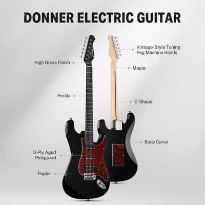 Donner DST-200 Electric Guitar Coil Split Function Tremelo Bridge HSS Pickups (US Stock) image 5