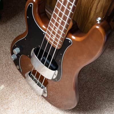 Left Handed rare Fender Precision Bass 1977-78 Walnut Mocha w Fender case completely original image 2
