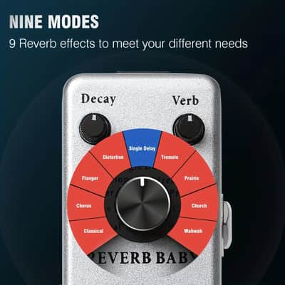 Iset Digital Reverb Guitar Pedal with 9 Modes True Bypass, price include the import duty for US buyer image 3