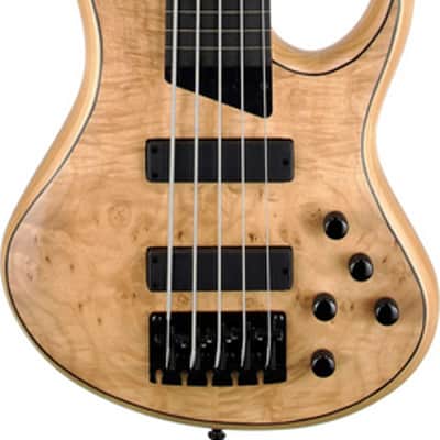 MTD Kingston Z5 Fretless Ebony Fingerboard, Natural Maple Burl Matte image 6