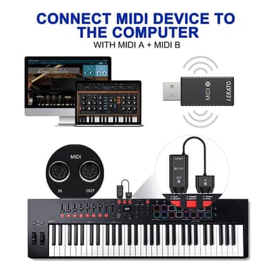 LEKATO Mini Wireless Transmission System MIDI Bluetooth Adapter USB Plug Play image 7