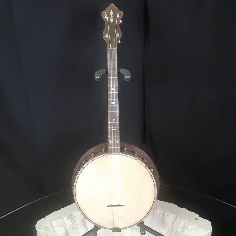 1930s Stromberg-Voisinet 17-Fret Tenor Banjo with Resonator and Gig Bag image 1