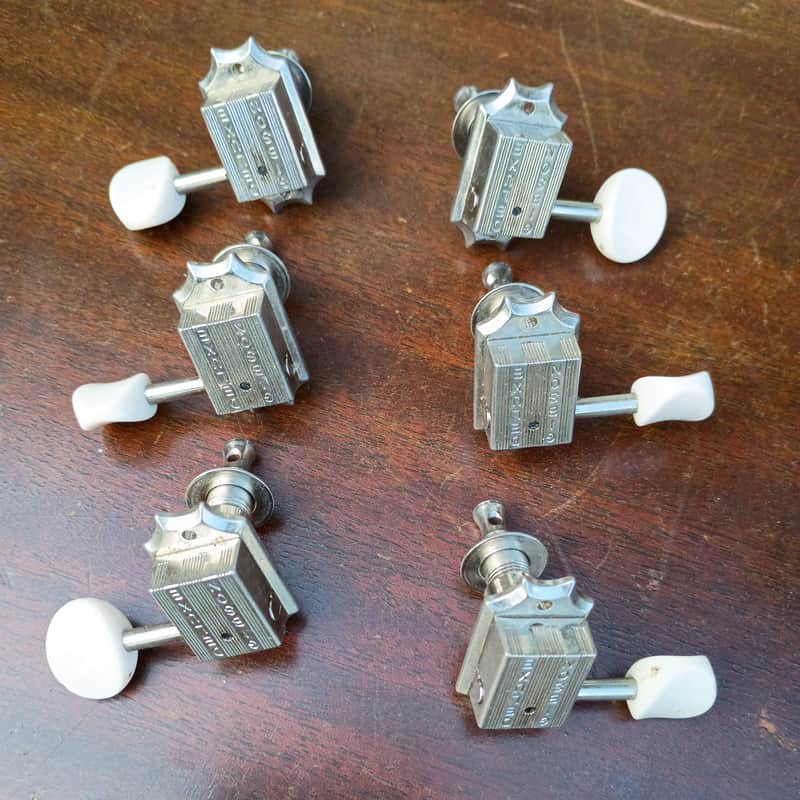 Gibson Deluxe White Button Tuners Nickel image 1
