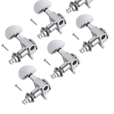 Locking Guitar String Tuning Pegs Tuning Keys Machine Heads Tuners 1:18 Gear Ratio 6 In Line for Right Handed Electric Guitar or Acoustic Guitar Parts Accessories Half Round Head Chrome. image 2