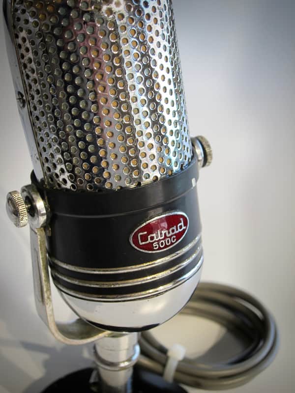 Calrad 500C Microphone Desk Mic with stand Circa-1960s-Chrome & Black` image 1