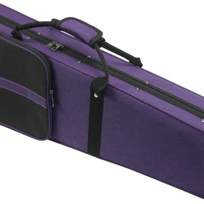 4/4 Full Size Violin Case, Triangular Lightweight Portable Travel Carrying Bag with Shoulder Straps, Plush Lining, Reinforced Frame, Nylon Waterproof, Ideal for Students & Players, Purple image 1