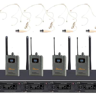 IDOLpro UHF-668H 4 Channel Wireless Headset Microphones w/ Digital Pilot Technology image 1