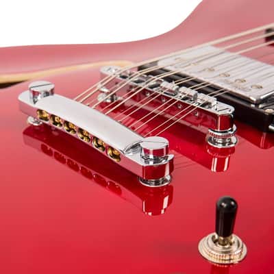 Vintage VSA500 ReIssued 12-String Semi Acoustic Guitar ~ Cherry Red image 5