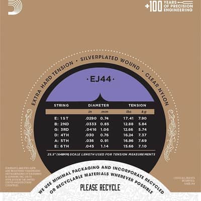 D'Addario Guitar Strings  EJ44  Pro-Arte Nylon  Extra Hard Tension Classical image 3