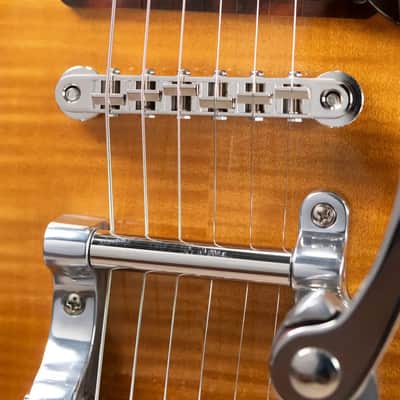 Gretsch G6134TFM-NH Nigel Hendroff Signature Penguin Electric Guitar - Amber Flame with Hardshell Case - Used image 15