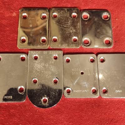 Various S-Style Neck Plates Chrome - Four Japanese, Three Unmarked image 1