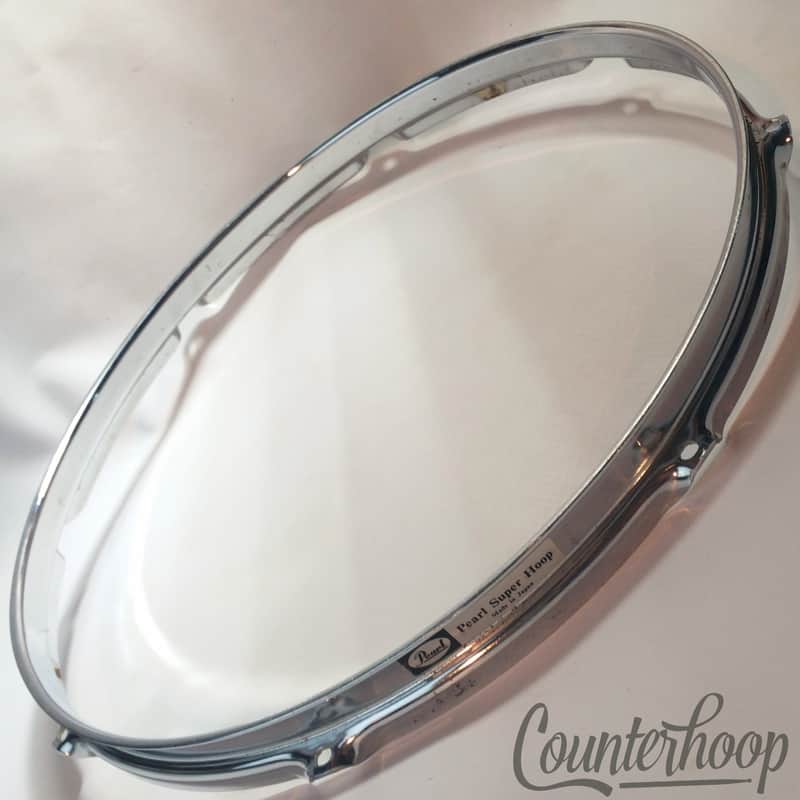 *Pearl 16" Super Hoop Floor Tom/Marching Snare Drum Batter Rim 8-Lug Chrome* image 1