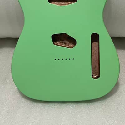 1 Green nitrocellulose lacquer alder wood Electric guitar body Matte finish tele body image 1