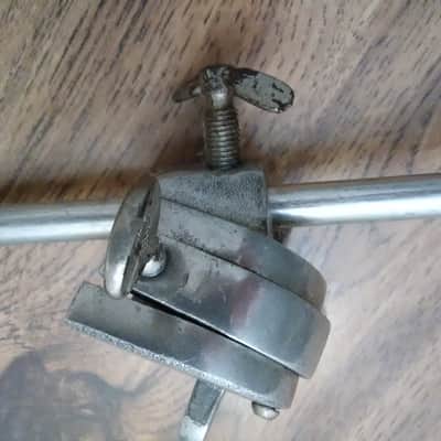 Slingerland Radio King Bass drum clamp on aluminum mount & legs - 1950s image 5