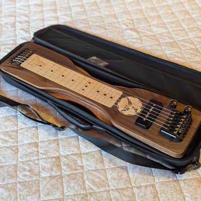 Mini Travel Headless Lap Steel Guitar – Walnut & Maple, P90 Pickup, Gig Bag image 6