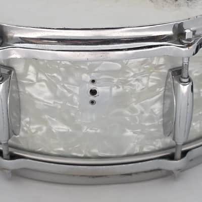 Used Vintage Gretsch Snare Drum White Marine Pearl - Fair image 3