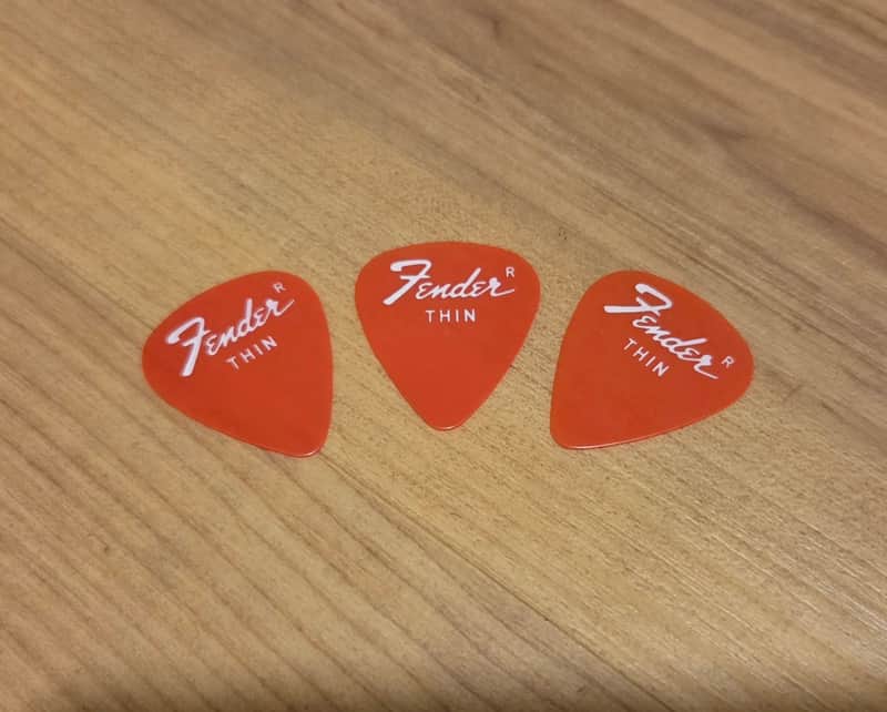 Lot of Three Vintage 1970's Fender Thin Guitar Picks! Rare, Original Case Candy! image 1