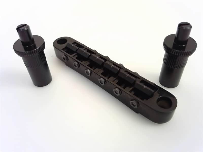 True Custom Shop® Black GOTOH GE-103BT METRIC Posts Tune-O-Matic Bridge w/ Studs image 1