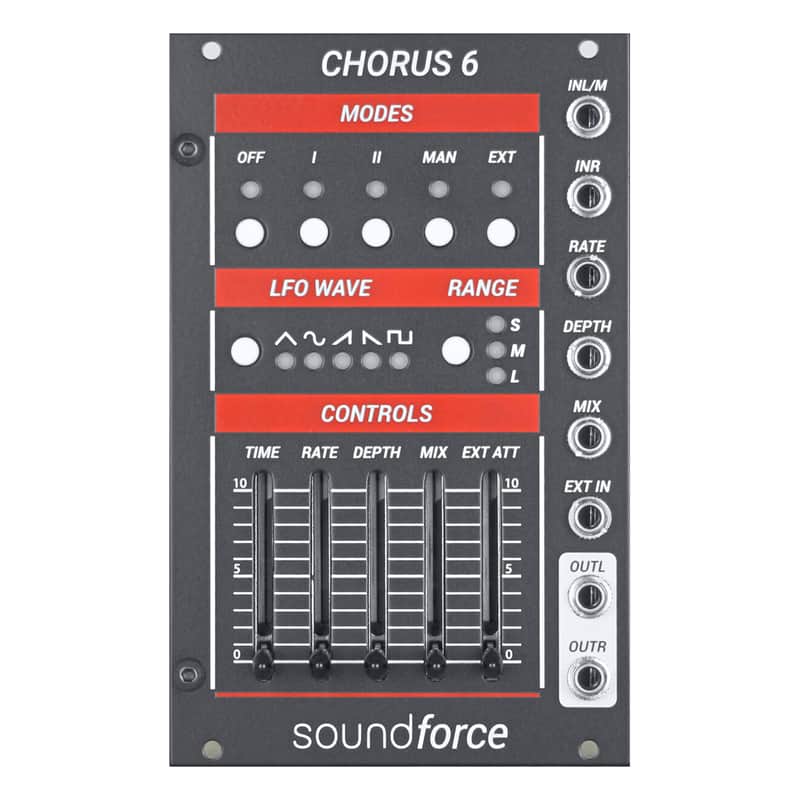 Soundforce Chorus 6 Eurorack Effects Processor Module (Grey) image 1