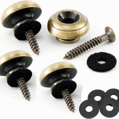 Guitar Strap Locks Metal Strap Retainer System Straplock Guitar Strap Buttons with Strap Blocks for Acoustic Electric Guitar, Bass, Ukulele (Bronze 4 PCS) image 1
