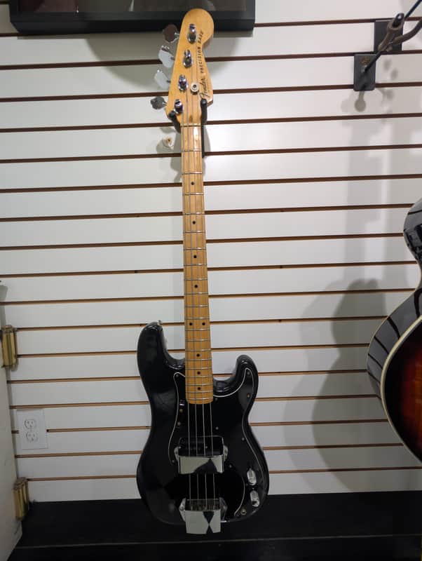1977 Fender Precision Bass with Maple Fretboard, Black image 1