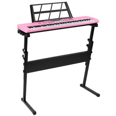Cxxss 61 Keys Digital Music Electronic Keyboard Electric Musical Piano Instrument Kids Learning Keyboard w/ Stand Microphone-Pink image 19