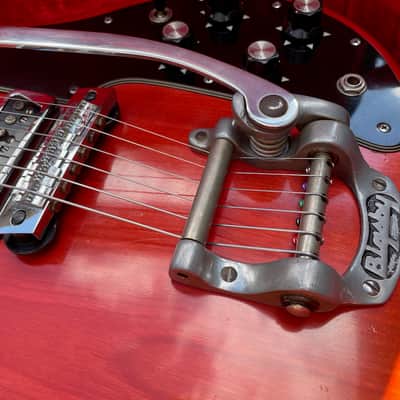 Vintage '60s Kustom K-200 trans red w/OHSC image 11