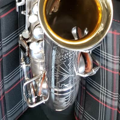 ultra-RARE silver Martin Handcraft Committee I pro alto sax overhauled art-deco city skyline search lights edition aka Mars attacks Earth image 14