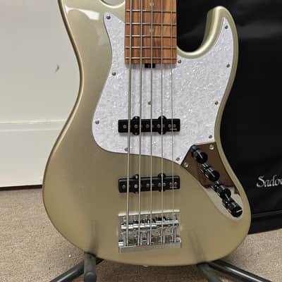Sadowsky MetroExpress Vintage J/J 5 String Bass w/Morado Fingerboard 2024 - Champagne Metallic image 2