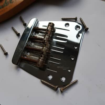 Fender Mustang Bass  Bridge 60's 70's Plate , saddles and screws USA RI image 5