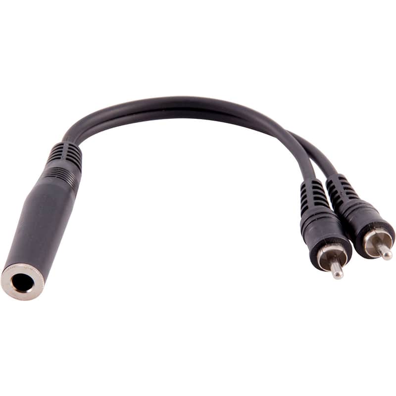 6 Inch 1/4 Inch TS Female to Dual RCA Male Y-Splitter Cable- Interface Cord image 1