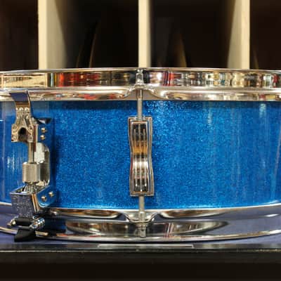 1960s Ludwig 5x14 Pioneer Snare Drum in Blue Sparkle image 4