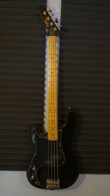 Epiphone by Gibson Vintage Accu-Bass Lefty Black Electric Bass image 1
