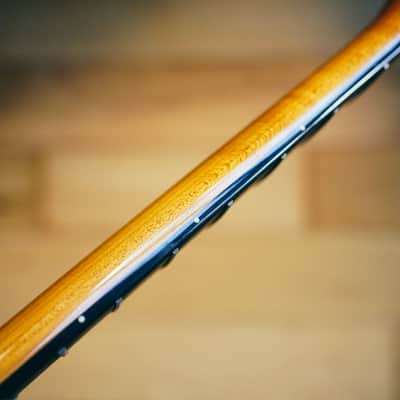Telecaster Neck – Roasted Maple & Blackwood | 22 Frets | Light Gloss Finish | Bone Nut image 9