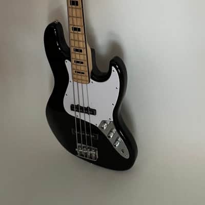 Austin AJB300BK Bass Electric Guitar 4 String Righthand Double Cut-A-Way AJB300BK Vintage Bass Black Solid Body image 5
