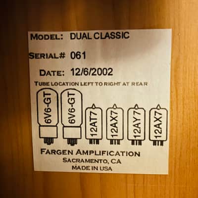 2002 Fargen Dual Classic #061 – Early Hand-Wired Boutique Amp Head – Blackbird Clean Channel / British-Voiced Channel – Recently Serviced image 3