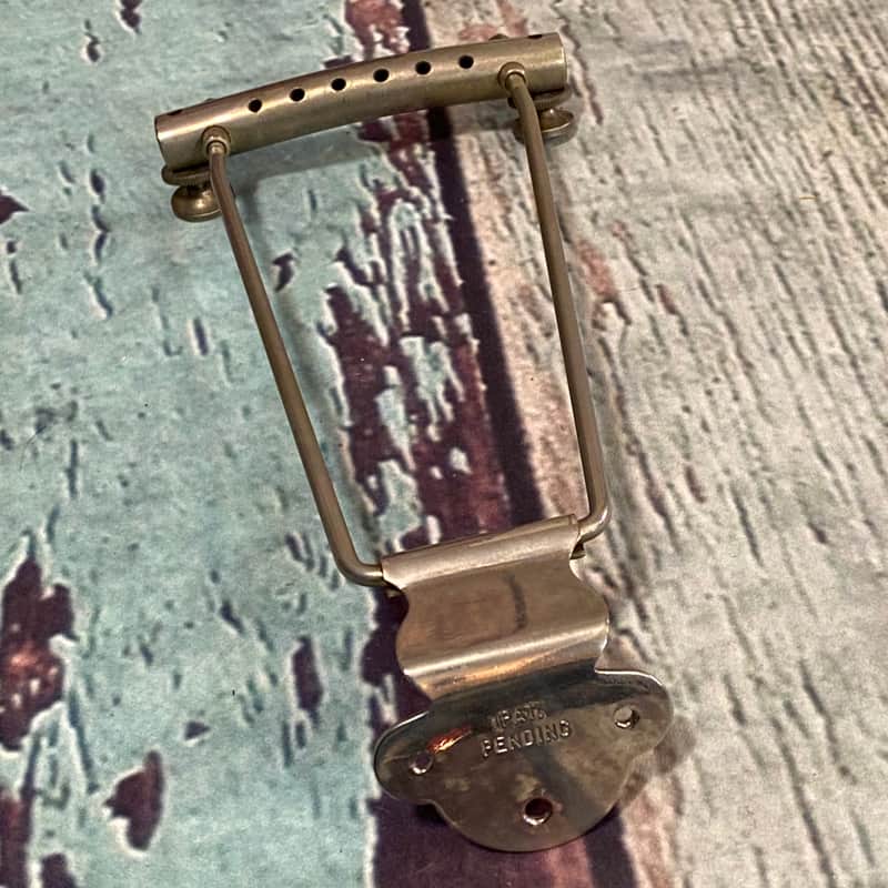 Vintage original Gibson Tailpiece  1950’s  Nickel adjustable with feet image 1