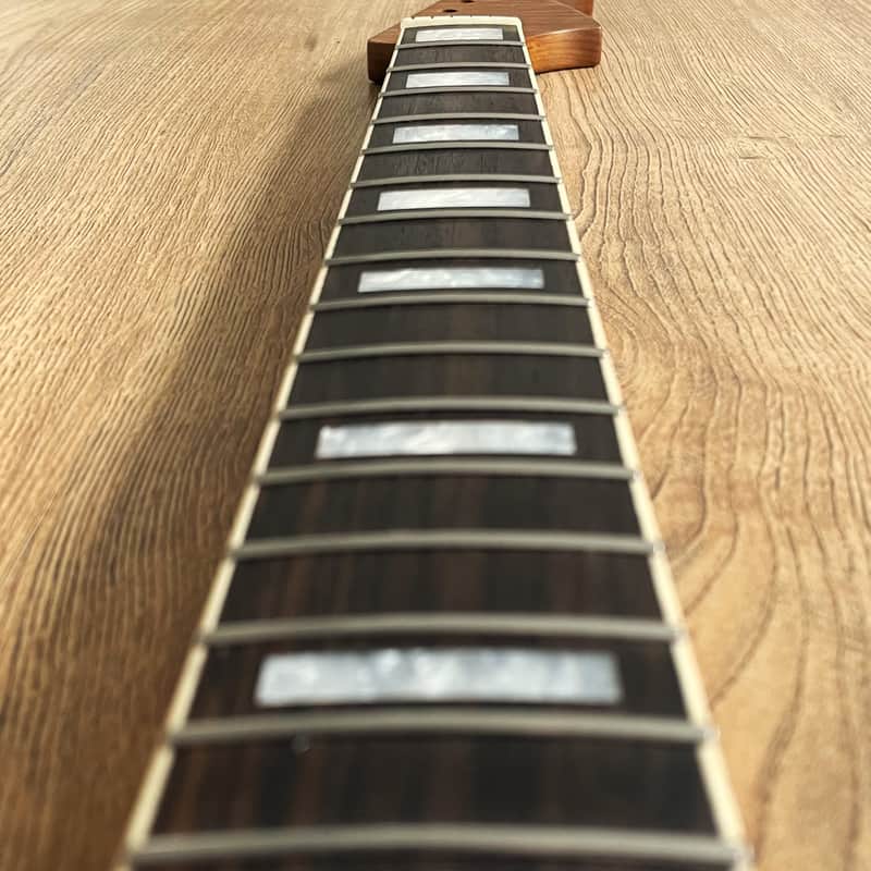 Jazzmaster Compatible Rosewood and Roasted Flame Maple Guitar Neck Nitro Satin 21 Fret Jumbo with Pearl Inlays image 1