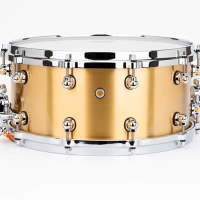 Pearl Reference One 14x6.5" Cast Brass 3mm Snare Drum Mastercast Die-cast Hoops Swivel Lugs Glide-lock Strainer RF1B1465 | WorldShip | Authorized Dealer image 4