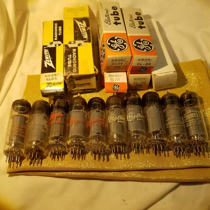 G.E Matched Pair (2) EL84 6BQ5 tNOS AT1000 TESTED Vacuum Tubes beam power pentode 1956-1975 image 1